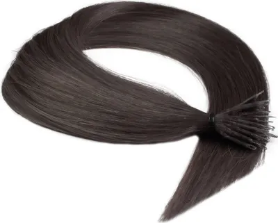 Produktbild von hair2heart Premium Nanoring Extensions Echthaar glatt - 25 Strähnen 0.8g 50cm 6/0 dunkelblond