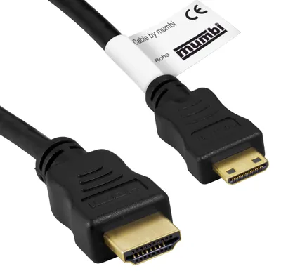 Zdjęcie produktu dla Kabel mumbi MINI HDMI 1.3b 1080p Full HD, Mini HDMI C do HDMI A, 1,5 m