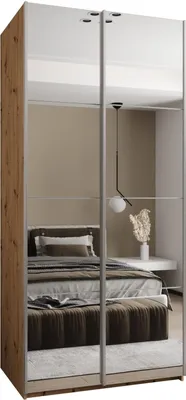 Produktbild von MEBLE KRYSPOL LUX 2 Schrank - 245,5x100x64cm - Artisan, Weiß, Silber