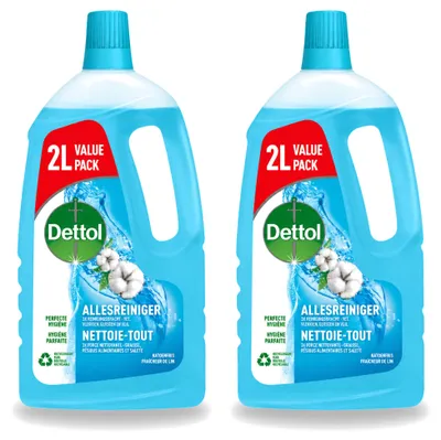 Produktbild von 2 x Dettol Power & Fresh Allesreiniger Katoenfrisch - 2 l - Vorteilspackung - 2 Stücke