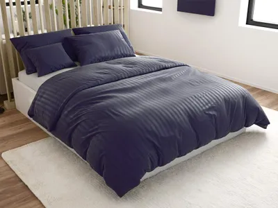 Obrázek produktu pro Hotelové povlečení z mikrovlákna JASMINE PURE tmavě modré - proužek 2 cm Rozměr povlečení: 70 x 90 cm | 140 x 200 cm