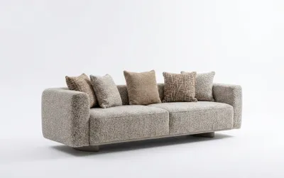 Image de Ensemble de canapé beige, revêtement textile, confortable, élégant, moderne, exclusif, idéal pour votre intérieur