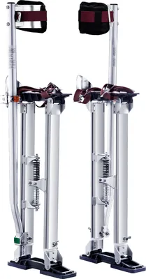 Produktbild von SucceBuy Verstellbare Trockenbau-Stelzen 24''-40'' Aluminium mit Knieschützern, rutschfest zum Streichen und Kleben, Silber