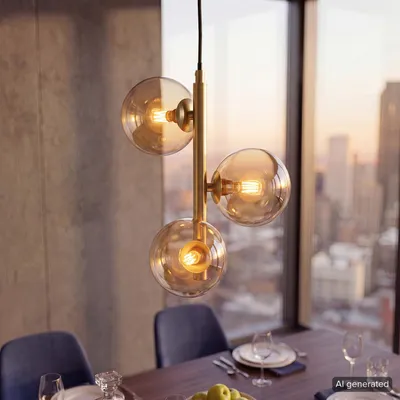 Produktbild von home24 Pendelleuchte - 3-flammig - Metall / Glas
