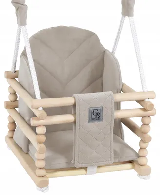 Produktbild von GodBless Holz Kinderhochstuhl Samt ECRU