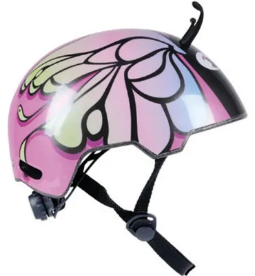 Immagine prodotto di Casco Per Bicicletta Bambino, Modello "No Fear R", Regolabile (48-52Cm), Colore: Farfalla Rosa