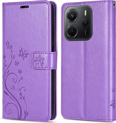 Produktbild von Hülle für Xiaomi Redmi Note 14 4G, Handy Tasche Handyhülle Wallet Case Flip Cover in Lila