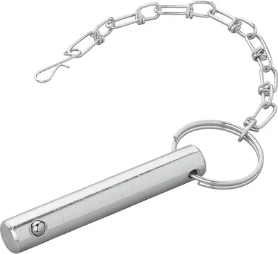 Produktbild von Steckbolzen Ø 15,8 mm für Abstellstützen aus verzinktem Stahl, leichter Sperrbolzen – Sicherungsstift und Kette