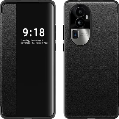 Produktbild von Oppo Reno10 Pro+ Hülle, Schlank Kunstleder Klapp Ledertasche Schutzhülle für Oppo Reno10 Pro+ Schwarz