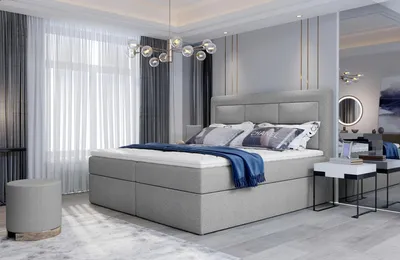 Obrázek produktu pro Boxspringová postel 140x200 TERIVO - světle šedá
