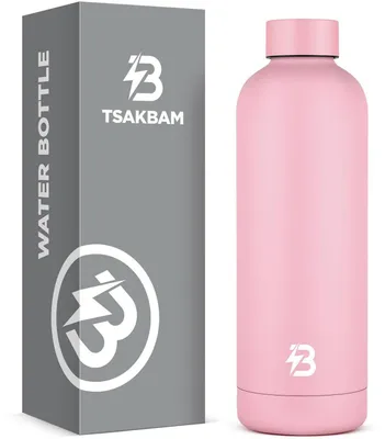 Zdjęcie produktu dla Butelka ze stali nierdzewnej, 675 ml, termos, butelka sportowa, różowa