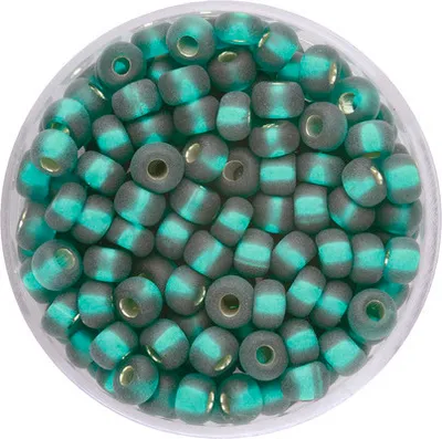 Produktbild von Rocailles Silbereinzug matt petrol 4,5 mm 17 g