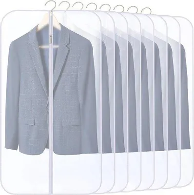 Produktbild von Famanu Kleidersack 8 Stück 60 x 100 cm - transparente Kleiderschutzhüllen mit Reißverschluss
