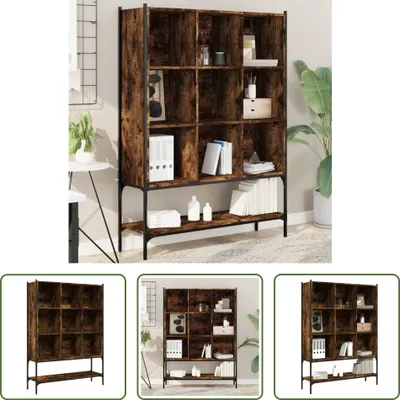 Produktbild von The Living Store Bücherregal Räuchereiche 102x30x141,5 cm Holzwerkstoff