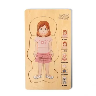 Productafbeelding van Mamamemo – Mijn lichaam – Houten puzzel met lagen – Voor meisjes