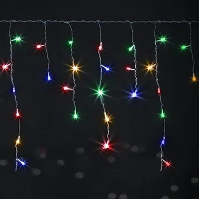 Eiszapfen-Lichterkette, RGBY, 5 m x 0,6 m, 3 AA-Batterien