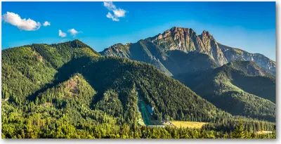 Produktbild von Tulup® Leinwandbild - 140x70 cm - Wandkunst - Drucke auf Leinwand - Leinwanddruck  - Landschaften - Grün - Gebirge Berge