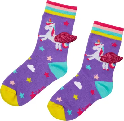Produktbild von Coppenrath Verlag GmbH & Co.KG Socken mit Flügeln - Einhorn-Paradies, one size (Gr.27-30) MIT FLUEGELN