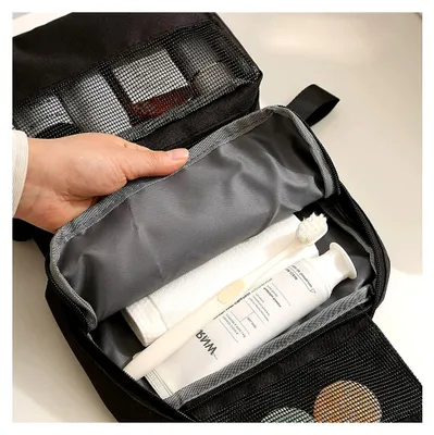 Produktbild von Hängende Kulturtasche, Kosmetiktasche für Damen und Herren, Schwarz