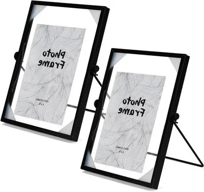 Produktbild von Schreibtisch Glas-Foto-Frame-Aufsteller, Schwarz, A5, 2er-Pack