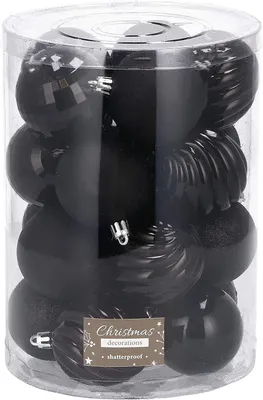 Produktbild von Springos® Christbaumkugeln Kunstkugel 20 Stück schwarz Bruchsicher Weihnachtskugel Glitzer Matt Glanz Weihnachtsdeko Weihnachten - Schwarz