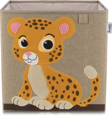 Produktbild von Lifeney Kinder Aufbewahrungsbox I praktische Aufbewahrungsbox für jedes Kinderzimmer I Kinder Spielkiste I Niedliche Spielzeugbox I Korb zur Aufbewahrung von Kinder Spielsachen (Tiger dunkel)