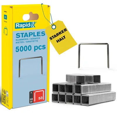 Produktbild von Rapid 40303085, Klammerpack, 1 cm, 5000 Heftklammern, Befestigung, Metallisch, R53, R253, R353, R453, MS2.1, MS4.1, ALU610, ALU753, ALU853, ALU953, E100, ESN530, BTX530, R553,...