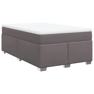 Produktbild von Boxspringbett mit Matratze Grau 120x200 cm Kunstleder