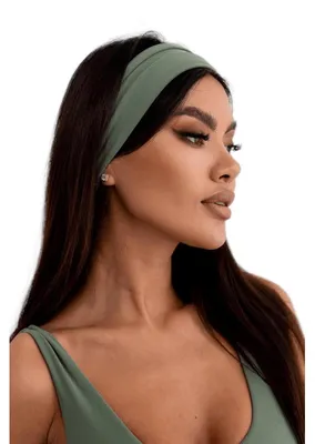 Productafbeelding van Damesturband, breed, elastisch, zacht, haarband, haarspeldjes, zwart, groen, one size, 1 stuk