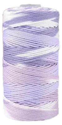 Produktbild von Feines Häkelgarn Hanfseide Hellviolettweiß 100g