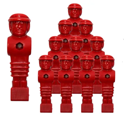 Produktbild von Kickerfigur MasterCup Tournament, Soccer-Figur für Profispieler, passend für alle Tischkicker-Stangen mit Ø 16 mm, gerillte griffige Fußfläche, robust, Team Set mit 11 St. rot