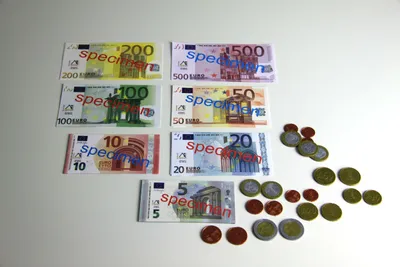 Produktbild von Euro Spielgeldsatz 22x Münzen / 22x Scheine Münzgeld Banknoten