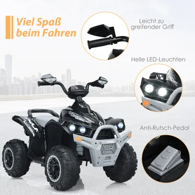 Produktbild von COSTWAY 12V Elektro Kinderquad mit Musik, Hupe & LED Scheinwerfer, 2,2-4,3 km/h für Kleinkinder ab 3 Jahre (Schwarz)