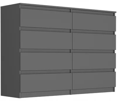 Obrázek produktu pro Komoda 140 cm 8 zásuvek skříňka FRAMIRE R-140-S8 antracit