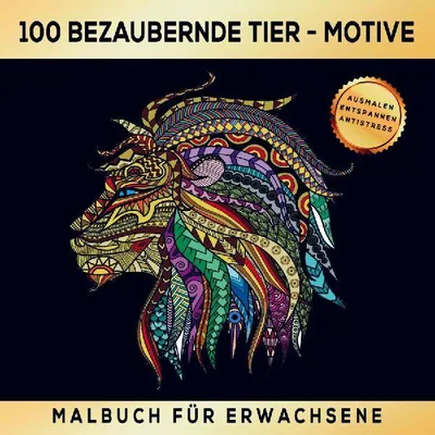 Produktbild von Malbuch für Erwachsene mit 100 bezaubernden Mandala-Tier-Motiven.