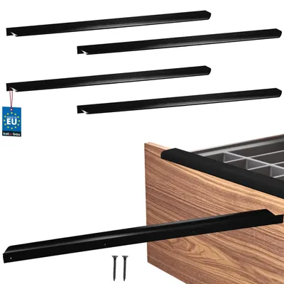 Produktbild von KOTARBAU® 4er Set Möbelgriff Schrankgriffe 500 mm Schwarz Matt ZnAl Hinterschraubgriffe Kantengriff Schubladengriffe Küche Modern