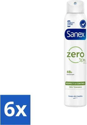 Immagine prodotto di Sanex Deodorant Spray - Zero% Pelle normale - Senza additivi - 200 ml - Confezione risparmio - 6 pezzi