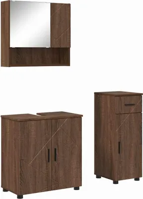 Immagine prodotto di Set di mobili per il bagno con cassetto 3 pcs Rovere Marrone