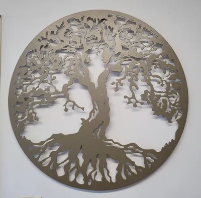 Lebensbaum Wanddeko aus Metall, 60 cm, Perlmuttbronze