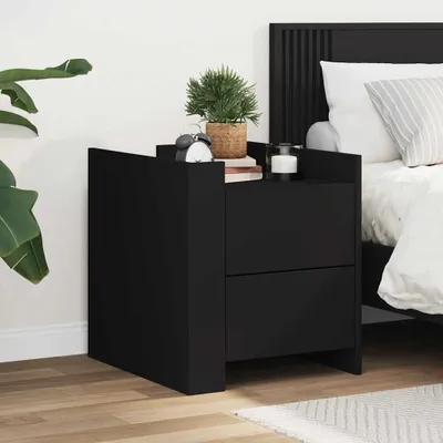 Produktbild von vidaXL Nachttisch Schwarz 45x50x50 cm Holzwerkstoff