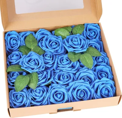Produktbild von 50 Stück Künstliche Blumen Rosen, Kunstblumen Schaumrosen, Fake Rosen mit Stielen Gefälscht, Rosenköpfe Gefälschte Kunstrose DIY für Hochzeit deko, Heimdekoration, Party