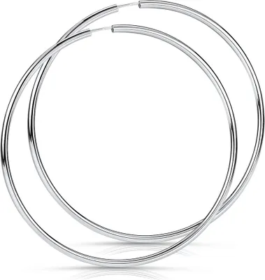 Produktbild von MATERIA 925 Silber Creolen Ohrringe Ringe 70mm groß - Silbercreolen für Damen 2,5mm dünn in Geschenk-Box SO-403