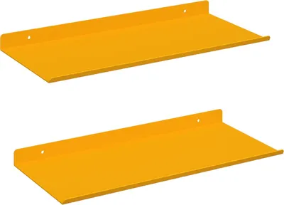 Image de Étagère flottante 2 pcs Jaune moutarde 40 x 18 x 2,5 cm Acier