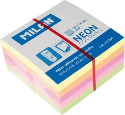 Obrázek produktu pro Karteczki neon minikostka 50x50 250szt. MILAN
