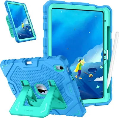 Produktbild von Fintie Kinder Hülle für iPad 11. Generation 2025 11 Zoll (A16), iPad 10. Generation 10.9 Zoll 2022 - robuste, stoßfeste Ganzkörper-Schutzhülle mit integriertem Ständer für Kinder, Blau