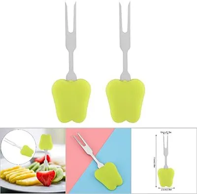 Produktbild von 2 Stück Edelstahl Grillgabeln für BBQ und Snacks (Grün)