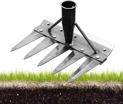 Produktbild von Metallhark Handhark gegen Unkraut - Rasen- und Bodenbearbeitung - 5 Zinken - 20 cm Breite