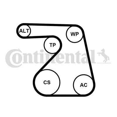 Produktbild von Continental ContiTech 6PK1217WP1 Wasserpumpe + Keilrippenriemensatz für OPEL Corsa D Schrägheck (S07) Astra J Sports Tourer (P10) ASTRA J