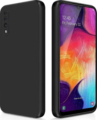 Image de Etui silicone fin pour Samsung Galaxy A50 A50S silicone liquide, mat, résistant aux rayures noir