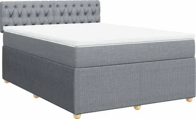 Produktbild von vidaXL Boxspringbett mit Matratze Hellgrau 140x200 cm Stoff